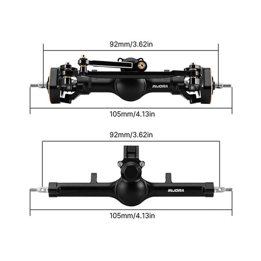 INJSCX24-190    Aluminum/ Brass Front & Rear +4mm Planet Axle Set 1/24 Axial SCX24    | The RC Shop at Dr Dans