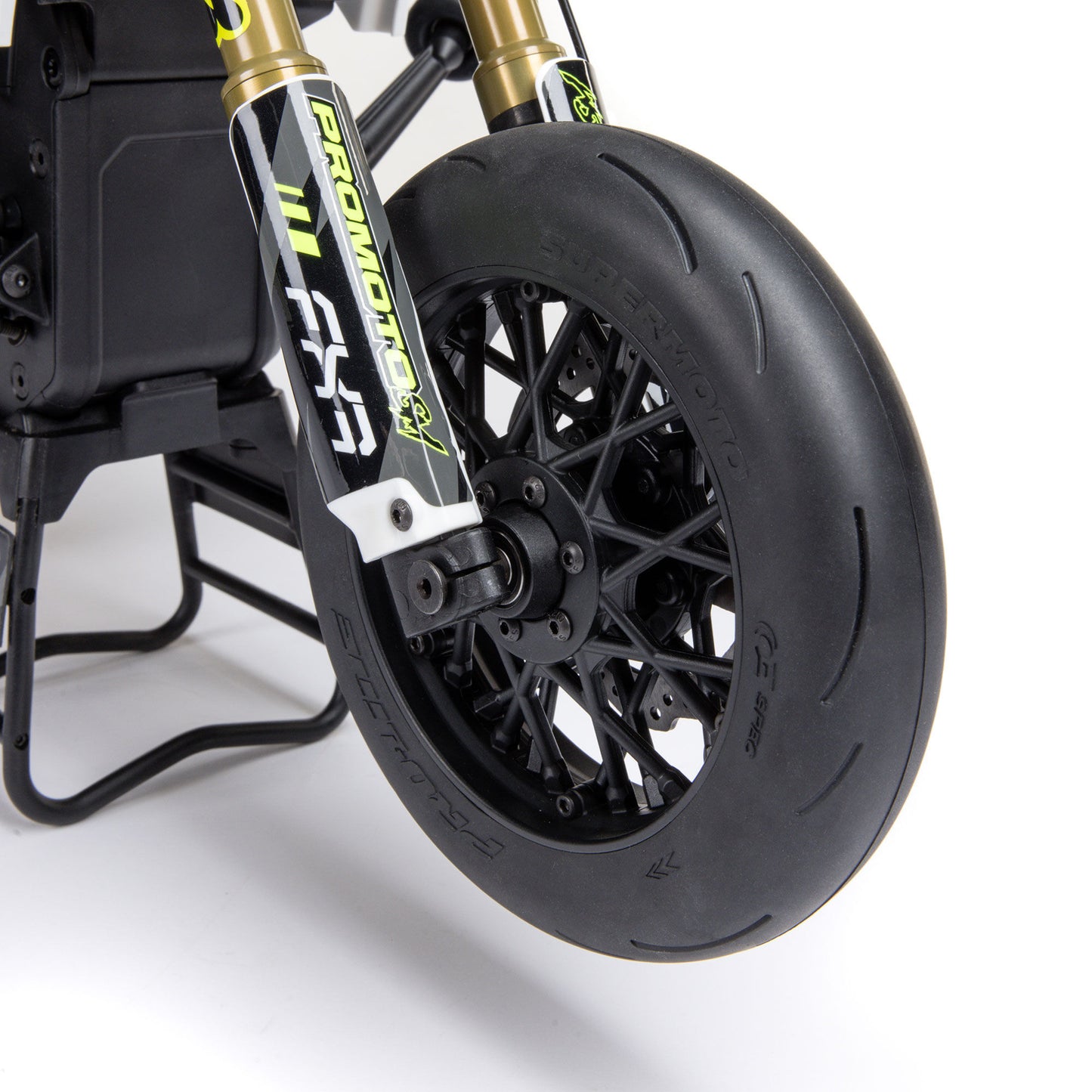 LOS-2310	 Promoto-SM 1/4 Super Moto Motorcycle, FXR, White: RTR with Battery and Charger