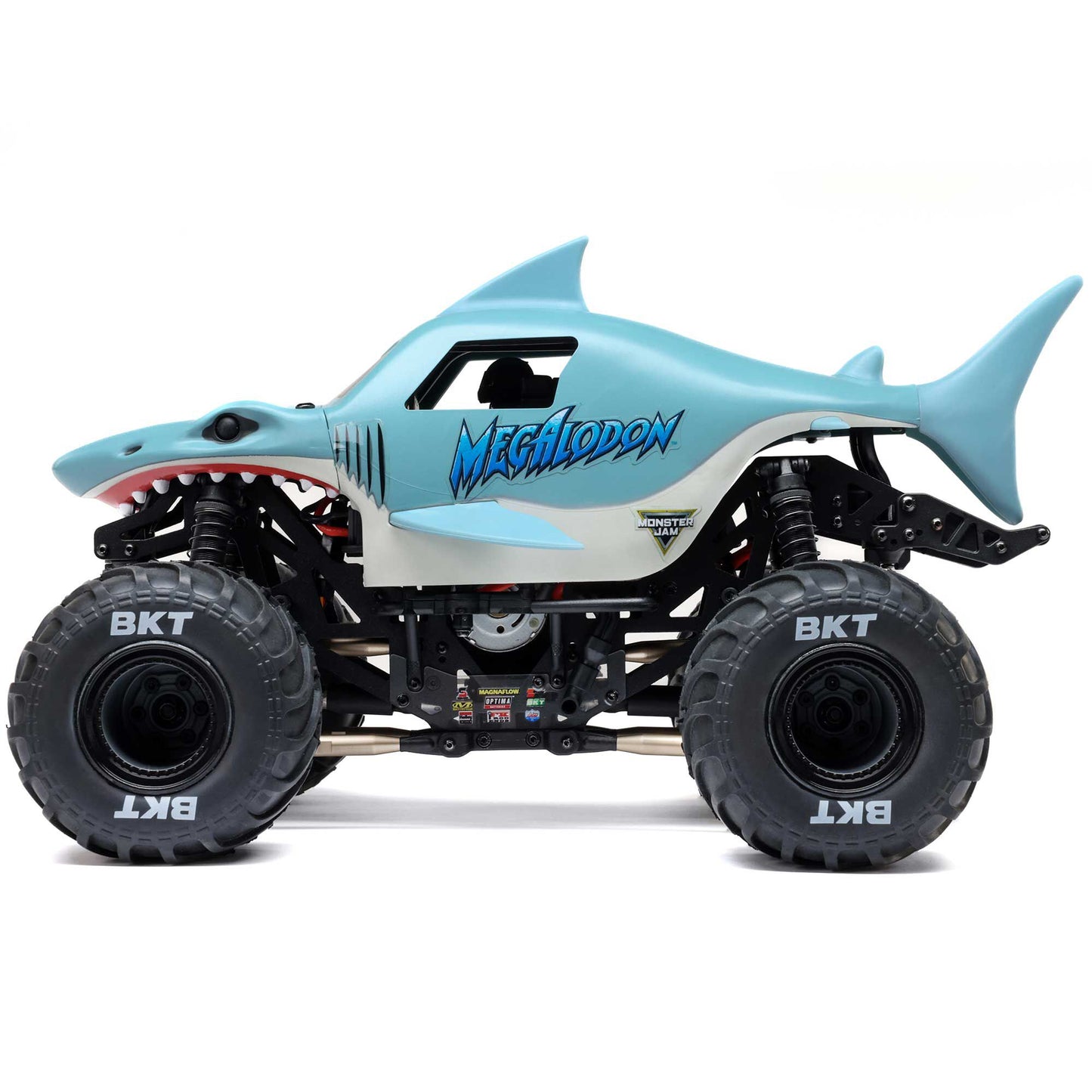 LOS01026T3 - 1/18 Mini LMT Megalodon 2S 4X4 RTR Brushed Monster Truck (Battery &amp; Charger Included), Blue