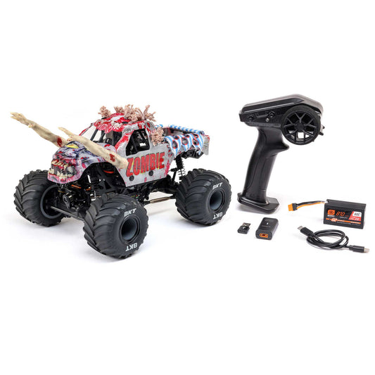LOS01026T4	 1/18 Mini LMT Zombie 2S 4X4 RTR Brushed Monster Truck (Battery & Charger Included), Red