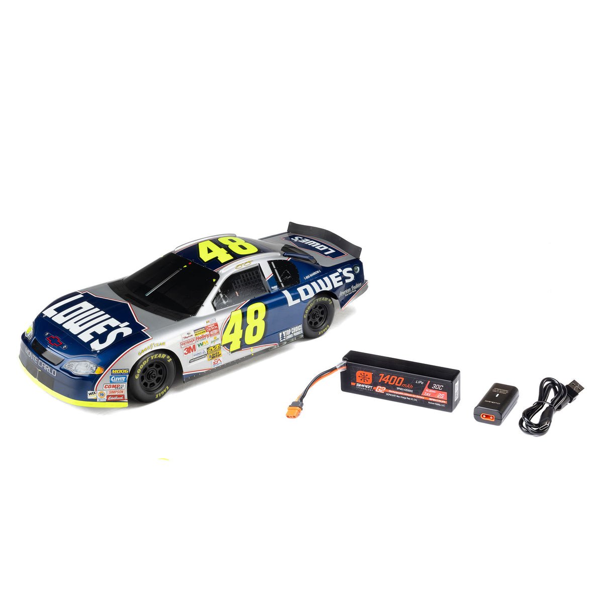 Losi 1/12 NASCAR 2S AWD RTR RC Race Car w/ Battery & Charger – Driver Variants