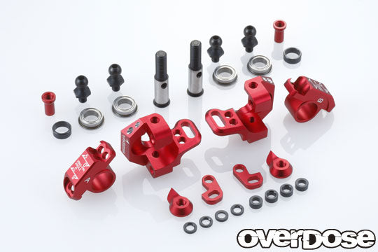 OVERDOSE Adjustable Aluminum Knuckle Set Type-2 for RWD Drift Cars (Purple / Black / Red)