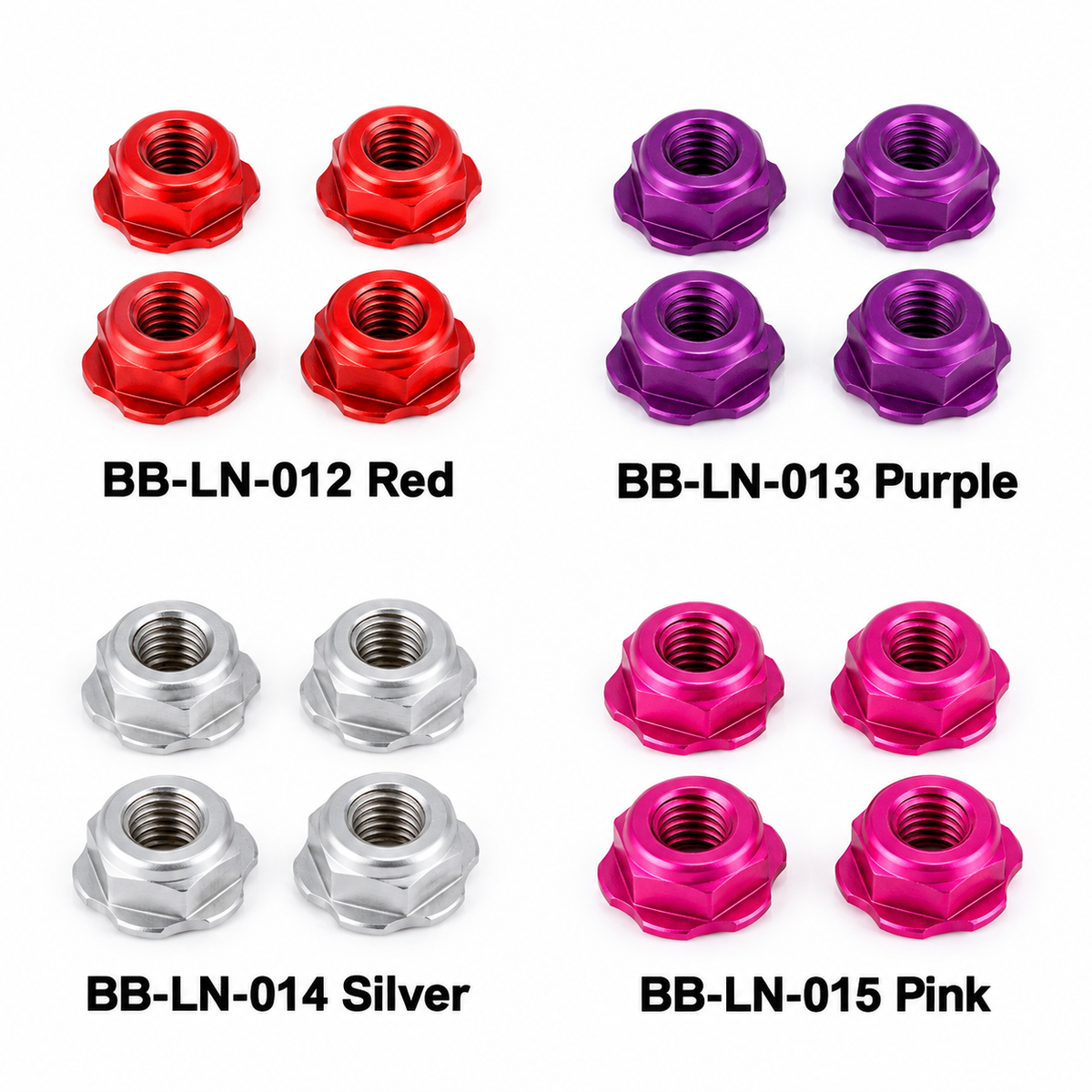 OVERDOSE BuzzBreak BB Lock Nut Low Height Serrated Wheel Nuts 4pcs – BB-LN-012 / 013 / 014 / 015