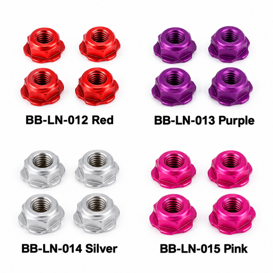 OVERDOSE BuzzBreak BB Lock Nut Low Height Serrated Wheel Nuts 4pcs – BB-LN-012 / 013 / 014 / 015