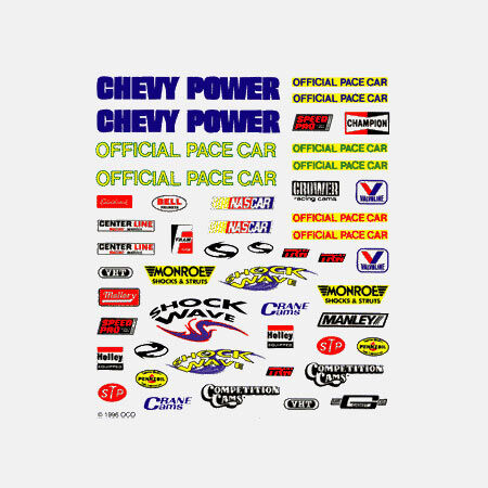 PIN317    Dry Transfer Decals, NASCAR