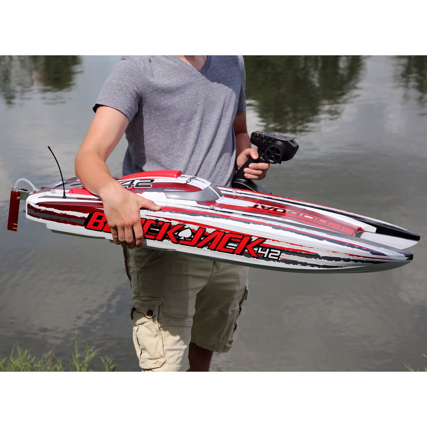PRB08043T2 Blackjack 42-inch Brushless 8S Cat,WHITE /RED