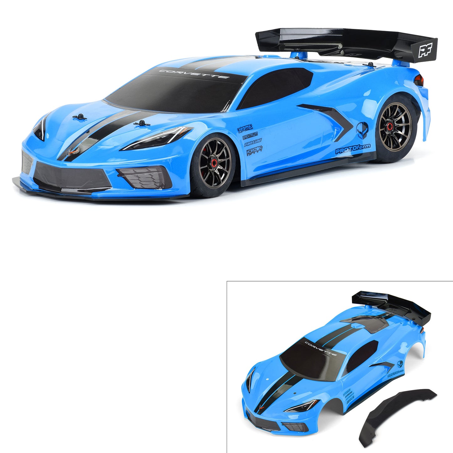 PRM157713   1/7 Chevrolet Corvette C8 Painted Body (Rapid Blue): Felony    | The RC Shop at Dr Dans