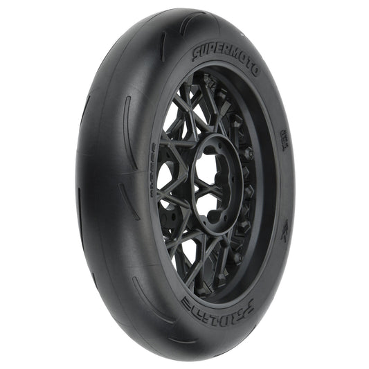 PRO1022210	 1/4 Supermoto Tire Front MTD Black Wheel: PM-MX