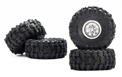 PRO1025110   1/30 Baja Pro X Front/Rear Mounted Chrome Beast Tires (4): Axial SCX30 | The RC Shop at Dr Dans