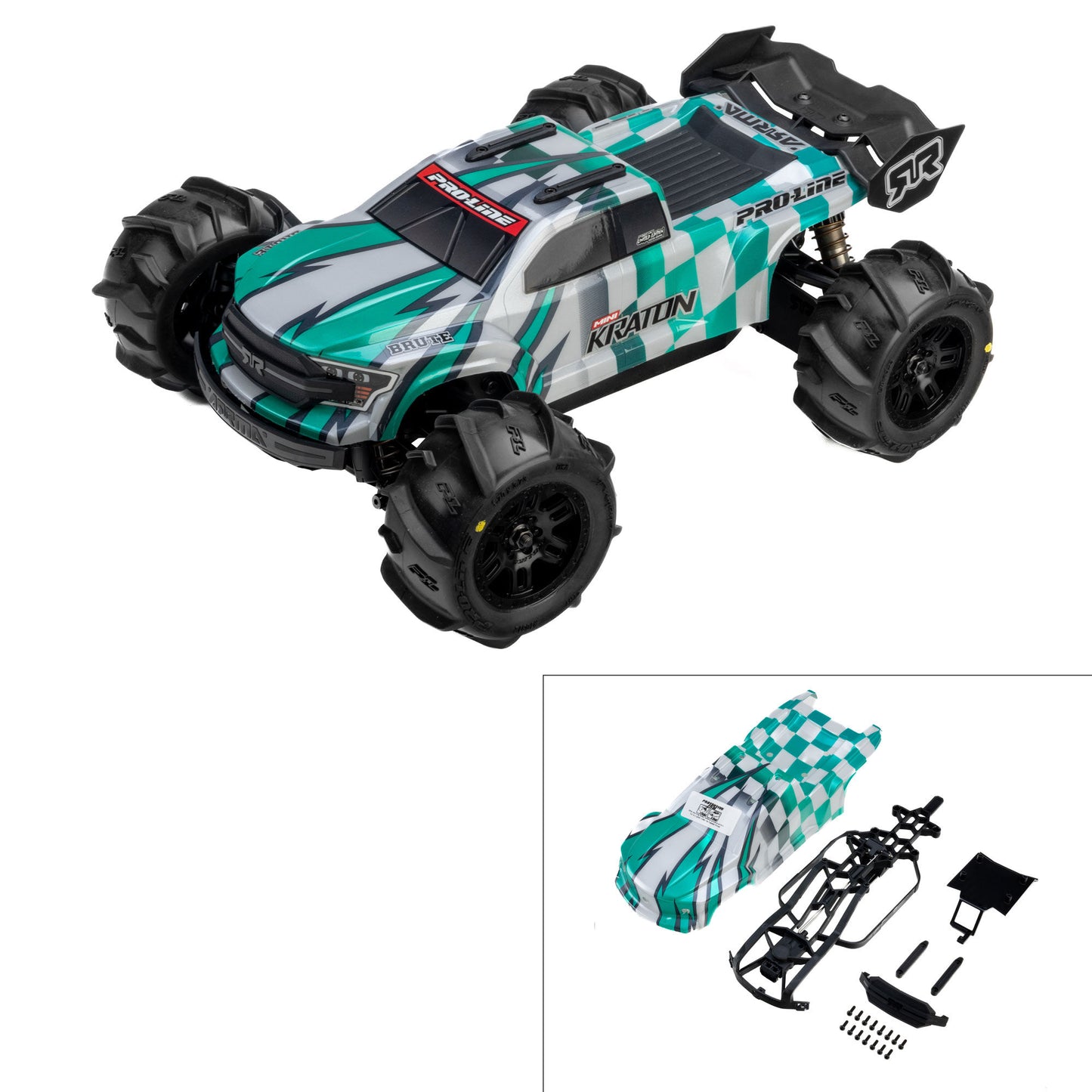 PRO369322      1/16 Limited Edition Pre-Cut/Pre-Painted Brute Body Checkmate with Clipless System: ARRMA MINI KRATON      | The RC Shop at Dr Dans