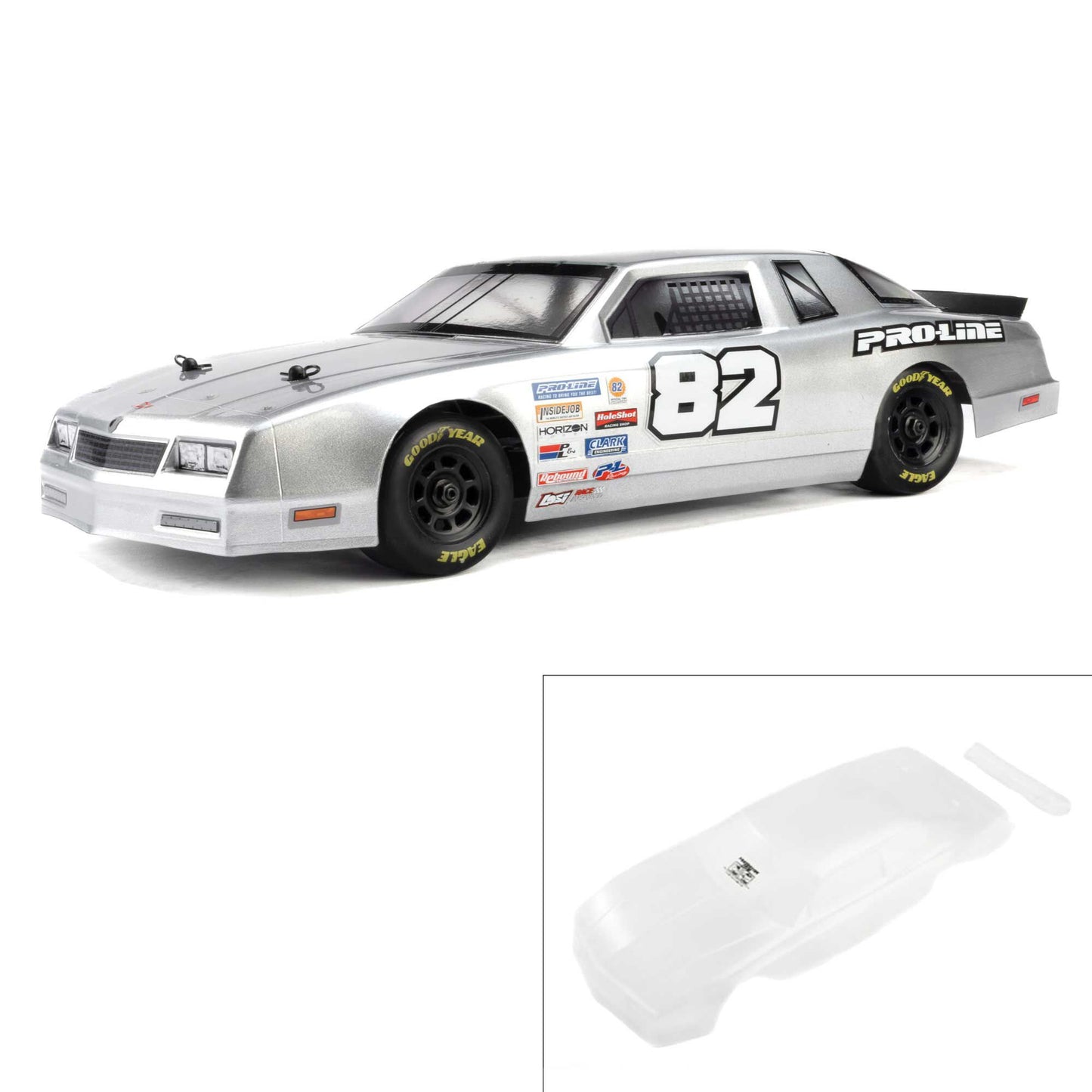 PRO370817	 Pre-Cut 1986 Chevy Monte Carlo Clear Body: Losi nascar - the rc shop at drdans