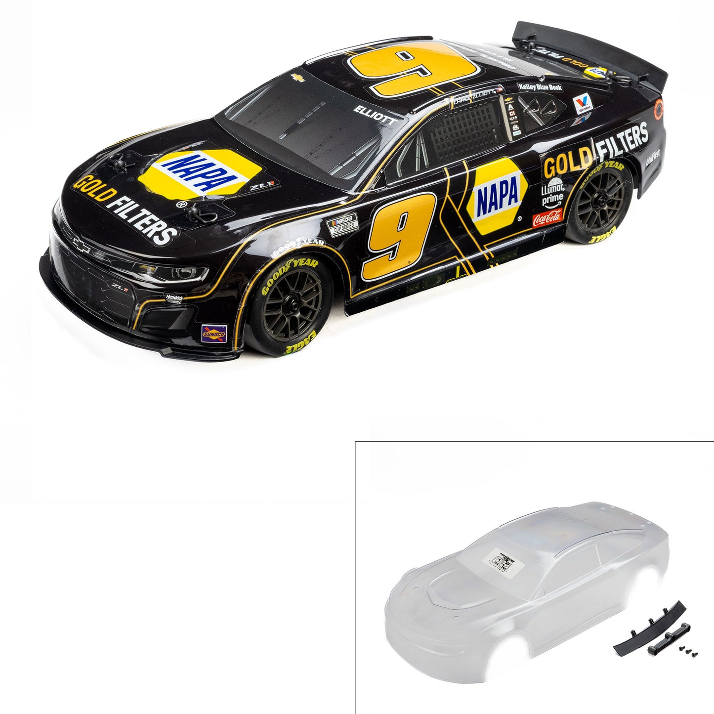 PRO371720    Limited Edition 1/12 Chase Elliott #9 NAPA DIY Clear 2025 Body: NASCAR GROM    | The RC Shop at Dr Dans