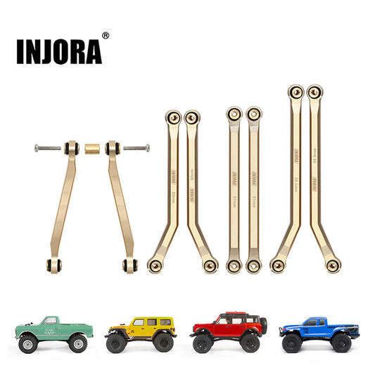 SCX24-126 NJORA 8PCS 37g Heavy Brass High Clearance Chassis 4 Links Set For SCX24 C10 JLU Bronco Base Camp