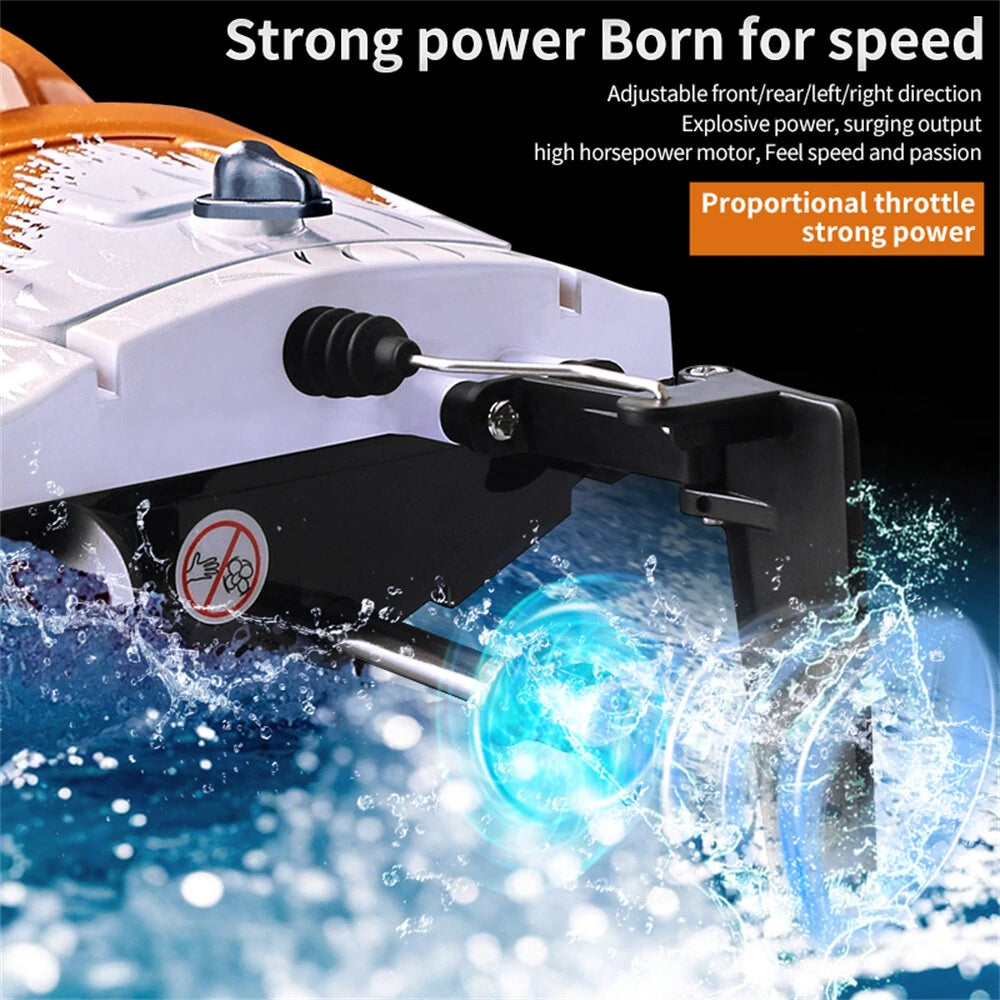 HXJRC HJ822 High-Speed Self-Righting RC Boat 25km/h – Brown / Blue
