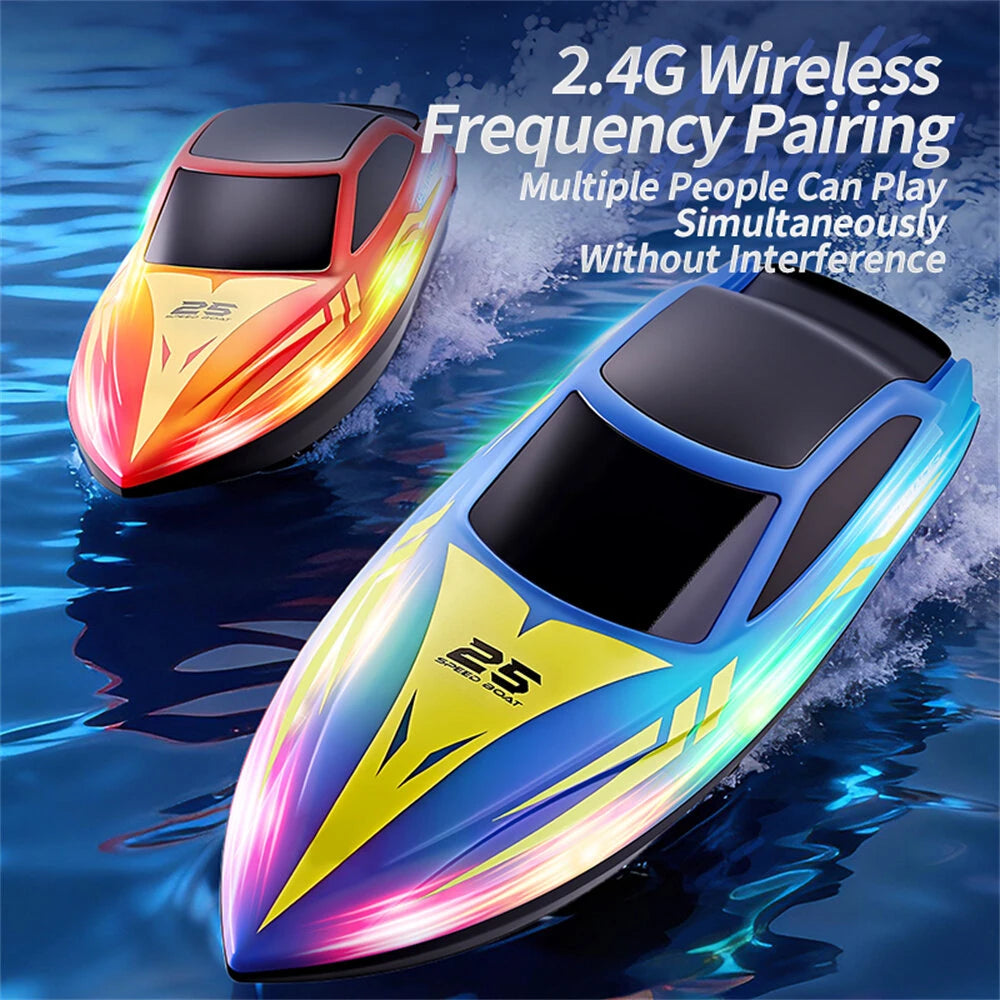 Hongxunjie HJ825B Luminous High-Speed RC Boat 2.4GHz – Red / Blue / Green