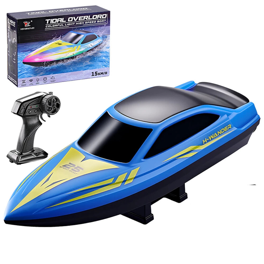 Hongxunjie HJ825B Luminous High-Speed RC Boat 2.4GHz – Red / Blue / Green