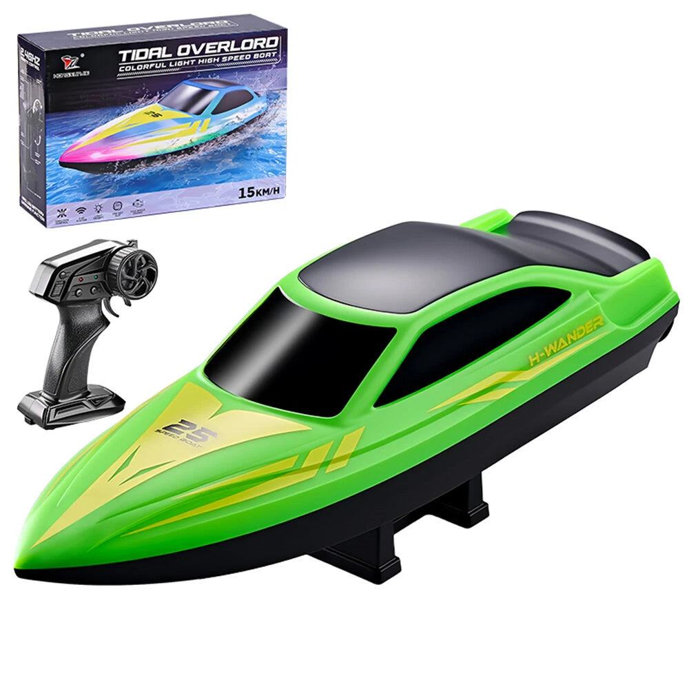 Hongxunjie HJ825B Luminous High-Speed RC Boat 2.4GHz – Red / Blue / Green