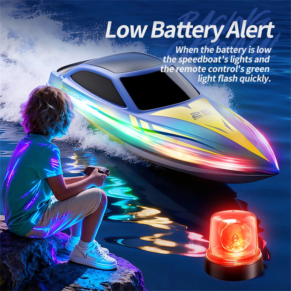 Hongxunjie HJ825B Luminous High-Speed RC Boat 2.4GHz – Red / Blue / Green