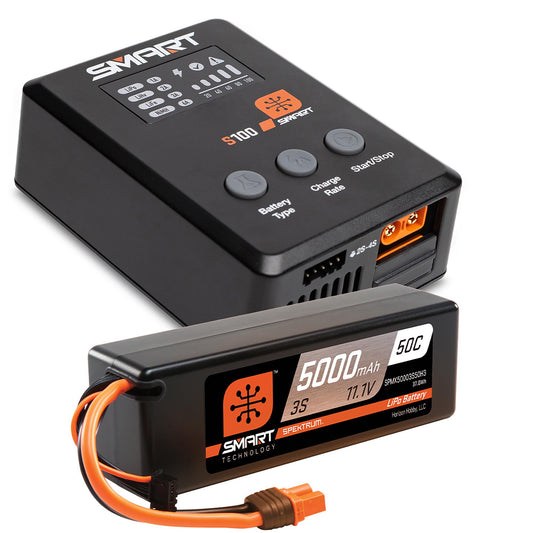 SPMX-1033	 Smart Powerstage Surface Bundle: 5000mAh 3S 50C LiPo Battery (IC3) / 100W S100 Charger  | The RC Shop at Dr Dans