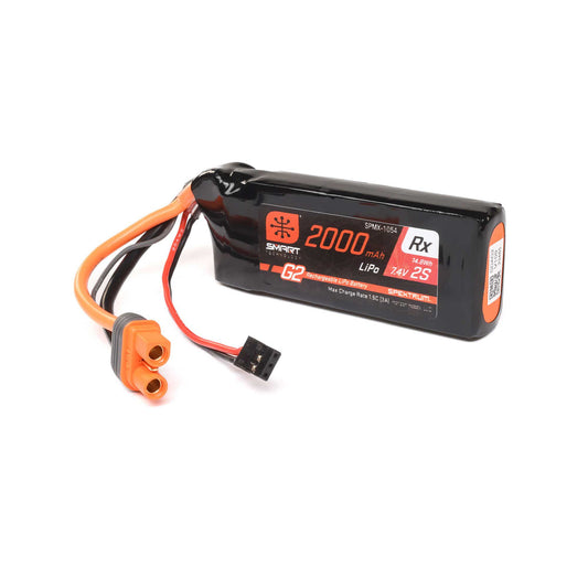 Spektrum 7.4V 2000mAh 2S 15C Smart G2 Receiver LiPo Battery with IC3 Connector