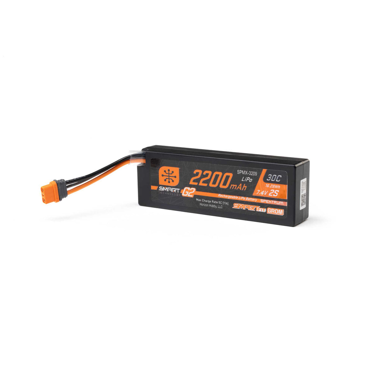 Spektrum 2200mAh 2S 7.4V 30C Smart G2 LiPo Battery IC2 | SPMX-3209