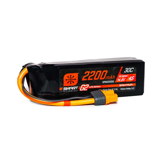 SPMX224S30	 2200mAh 4S 14.8V Smart G2 LiPo 30C; IC3