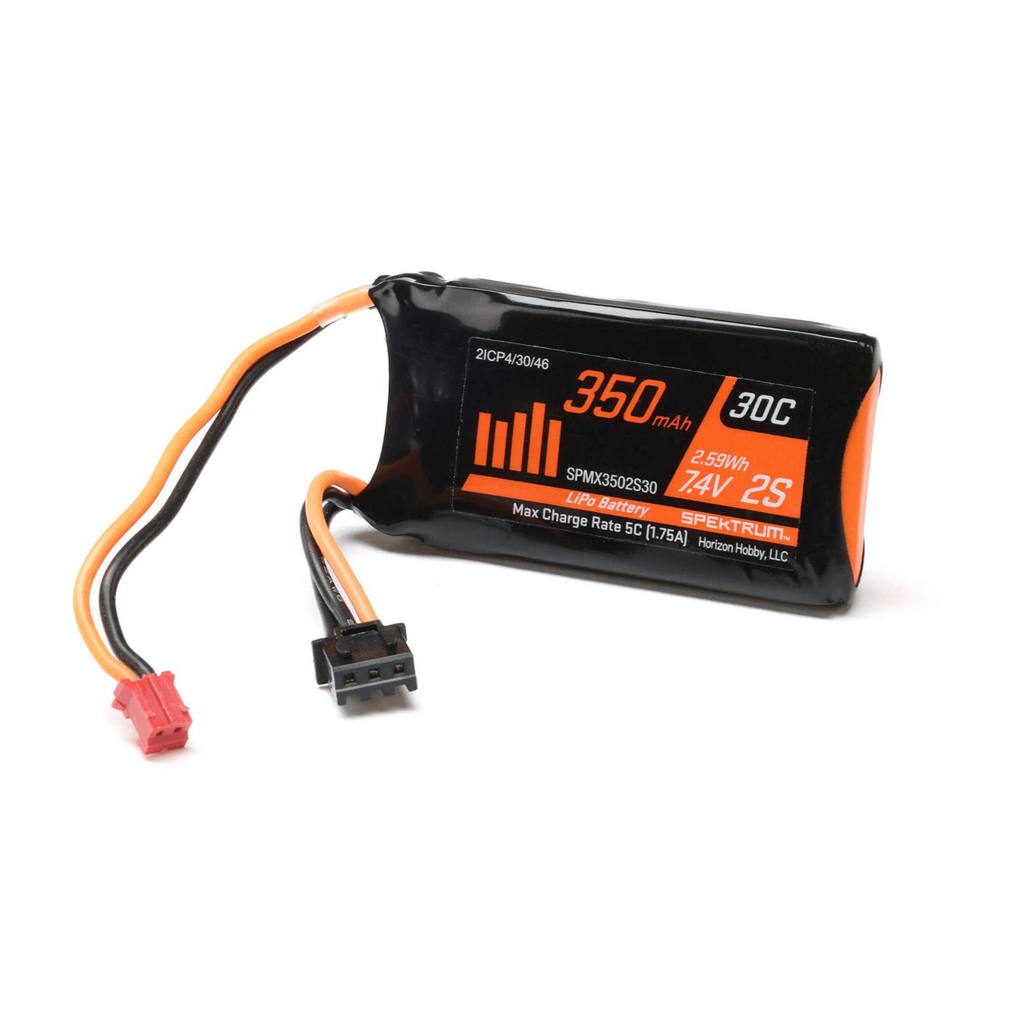 SPMX3502S30   7.4V 350mAh 2S LiPo Battery: SCX24 PH 2.0