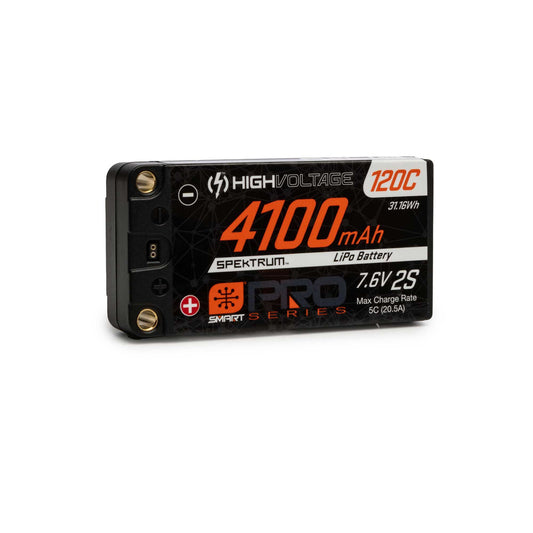 SPMX412S120HT  7.6V 4100mAh 2S 120C Smart Pro Race Shorty Hardcase LiHV Battery: Tubes, 5mm  |The RC Shop at Dr Dans