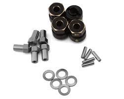 TLHTSCX24-77 Treal Hobby Axial SCX24 Brass Wheel Hex Hub Adapters (4) (2.4g) (+5mm)  |The RC Shop at Dr Dans