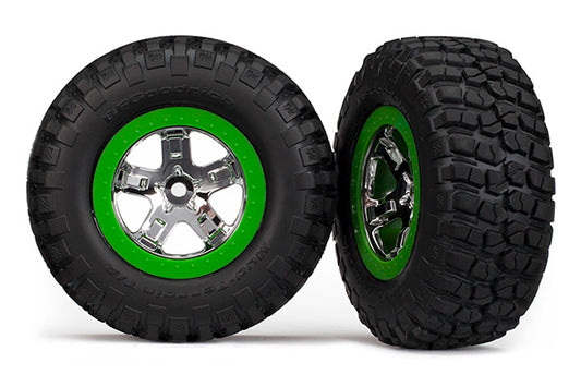 5865     SCT Chrome & Green Wheels & BFGoodrich Tires (2)    | The RC Shop at Dr Dans