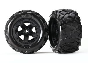 7672 Tires & wheels, assembled, glued (Teton 5-spoke wheels, Teton tires) (2)  |The RC Shop at Dr Dans