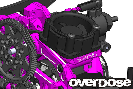 Overdose ALUMINUM COOLING FAN MOUNT FOR GALM (RED PURPLE BLACK) [OVERDOSE] OD2441B OD2442B OD2443B
