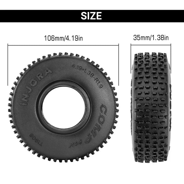 AX-T1906     INJORA 1.9" (106*35mm 4.19" OD) Comp Pin S4 Tires (T1906) (4)       | The RC Shop at Dr Dans