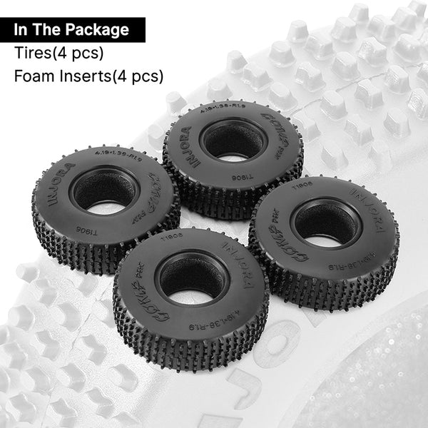 AX-T1906     INJORA 1.9" (106*35mm 4.19" OD) Comp Pin S4 Tires (T1906) (4)       | The RC Shop at Dr Dans