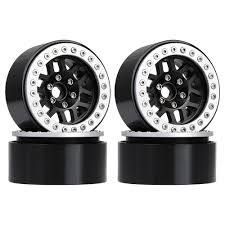 INJORA 4PCS 2.0" 12-Spoke Metal Beadlock Wheel Rims Fit 1.9" RC Crawler Tires