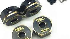 TLHTENDURO-11 Treal Hobby Element RC Enduro Brass Hex Adapter Wheel Hubs (Black) (4) (8mm)