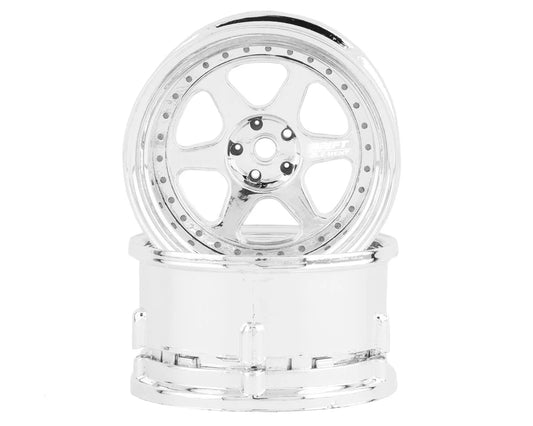 DSC-DE-208   DS Racing Drift Element 6 Spoke Drift Wheels (Triple Chrome) (2) (Adjustable Offset) w/12mm Hex