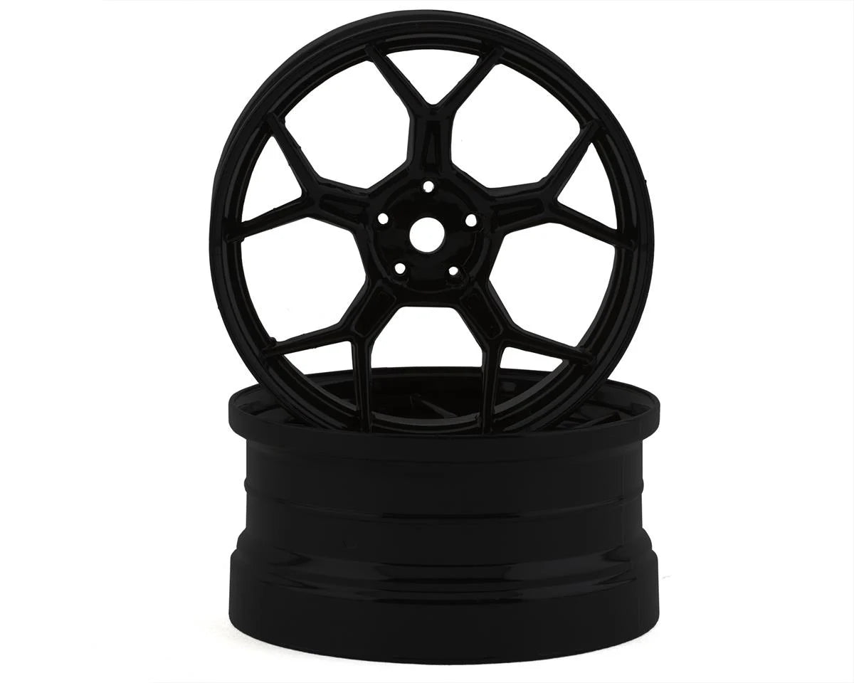 dsc-df-004 DS Racing Feathery Split Spoke Drift Rim (Matte Black) (2) (6mm Offset) w/12mm Hex