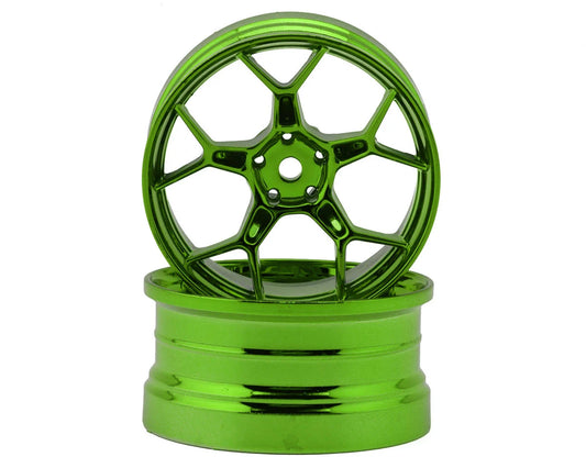 DSC-DF-5Y2-6B-GRC   DS Racing Feathery Split Spoke Drift Wheels (Green Hi Gloss) (2) (6mm Offset) w/12mm Hex   | The RC Shop at Dr Dans