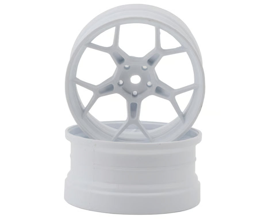 DS Racing Feathery Split Spoke Drift Wheels (White) (2) (Super Soft) (8mm Offset) w/12mm Hex