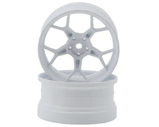 DS Racing Feathery Split Spoke Drift Wheels (White) (2) (Super Soft) (8mm Offset) w/12mm Hex