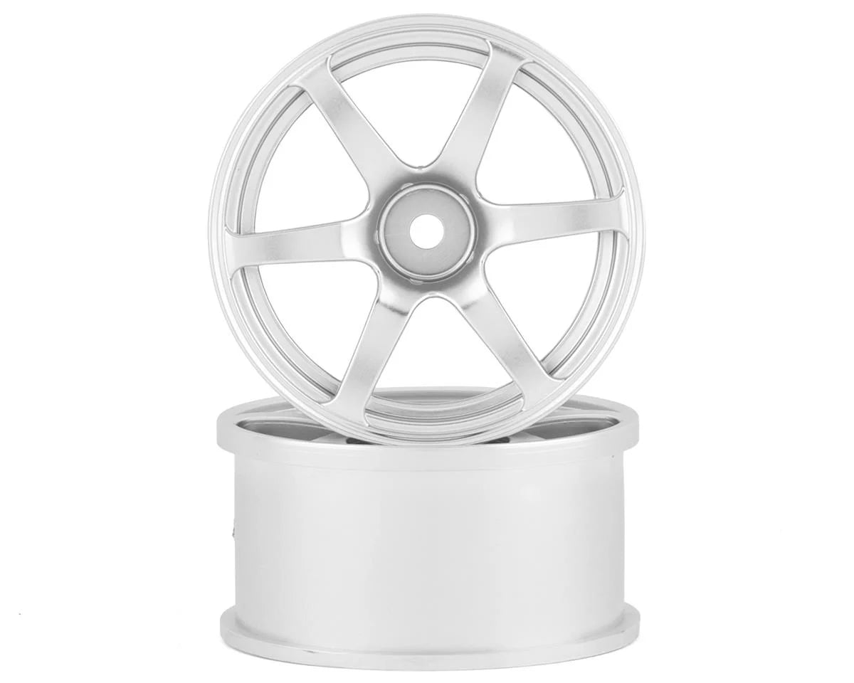 DW-1325MS Mikuni AVS Model T6 6-Spoke Drift Wheel (Matte Silver) (2) (5mm Offset) w/12mm Hex