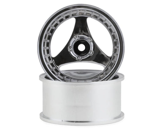 DW-927MS Mikuni Yokohama Advan Oni Kai Drift Wheels (Matte Silver) (2) (7mm Offset) w/12mm Hex
