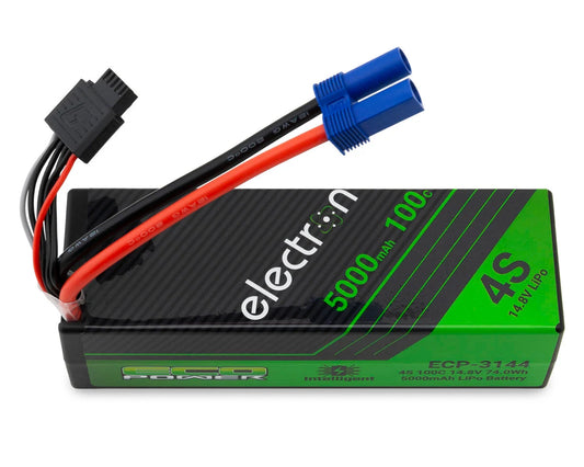 ECP-3144    EcoPower "Electron" 4S 100C Intelligent LiPo Battery w/EC5 Connector (14.8V/5000mAh) (Arrma™ & Losi™ 4S vehicles, SCX6 )     | The RC Shop at Dr Dans