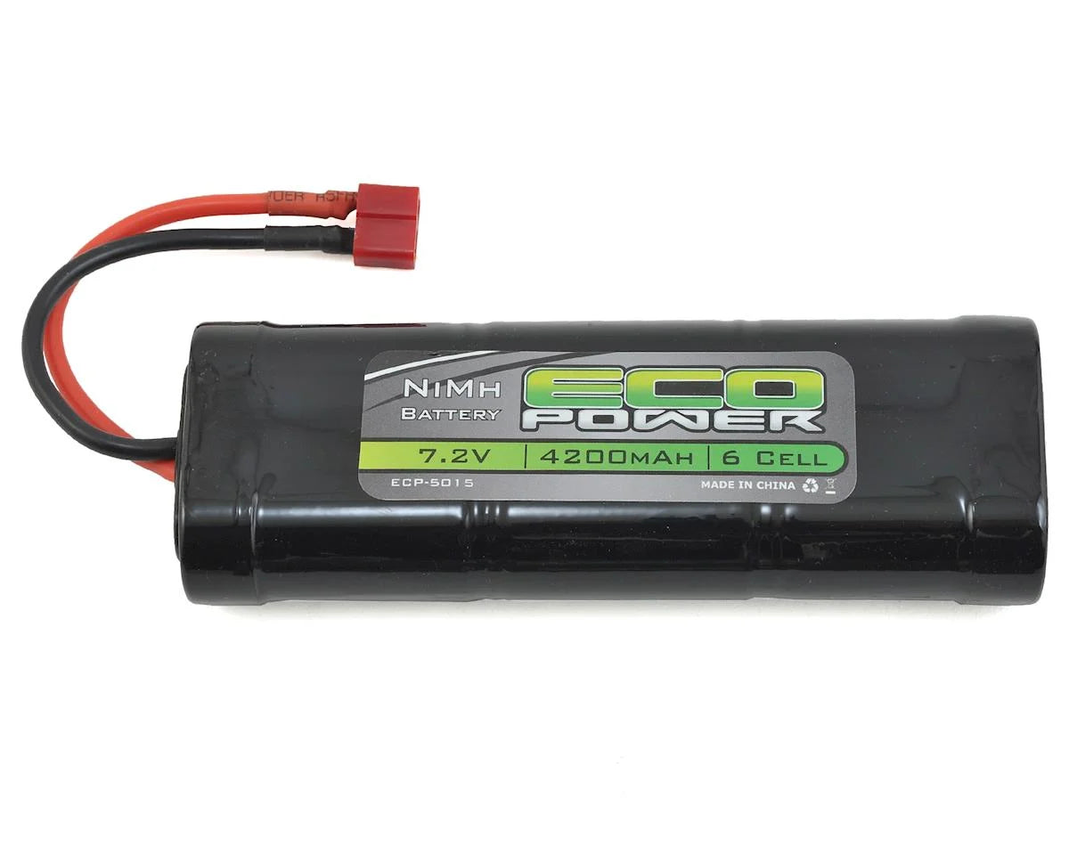 ECP-5015   EcoPower 6-Cell NiMh Stick Pack Battery w/T-Style Connector (7.2V/4200mAh)   | The RC Shop at Dr Dans