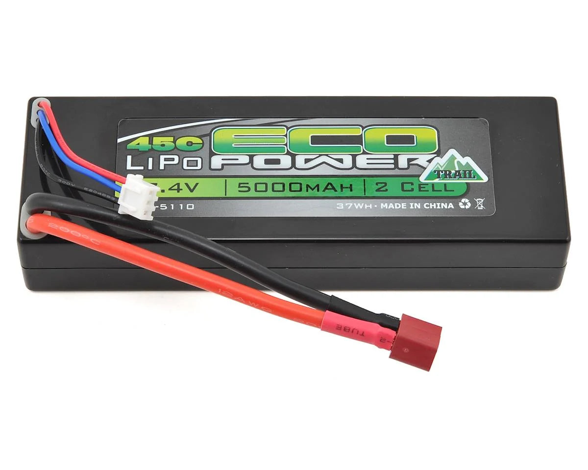ECP-5110    EcoPower "Trail" 2S 45C Hard Case LiPo Battery (7.4V/5000mAh) (w/T-Style Connector)    | The RC Shop at Dr Dans