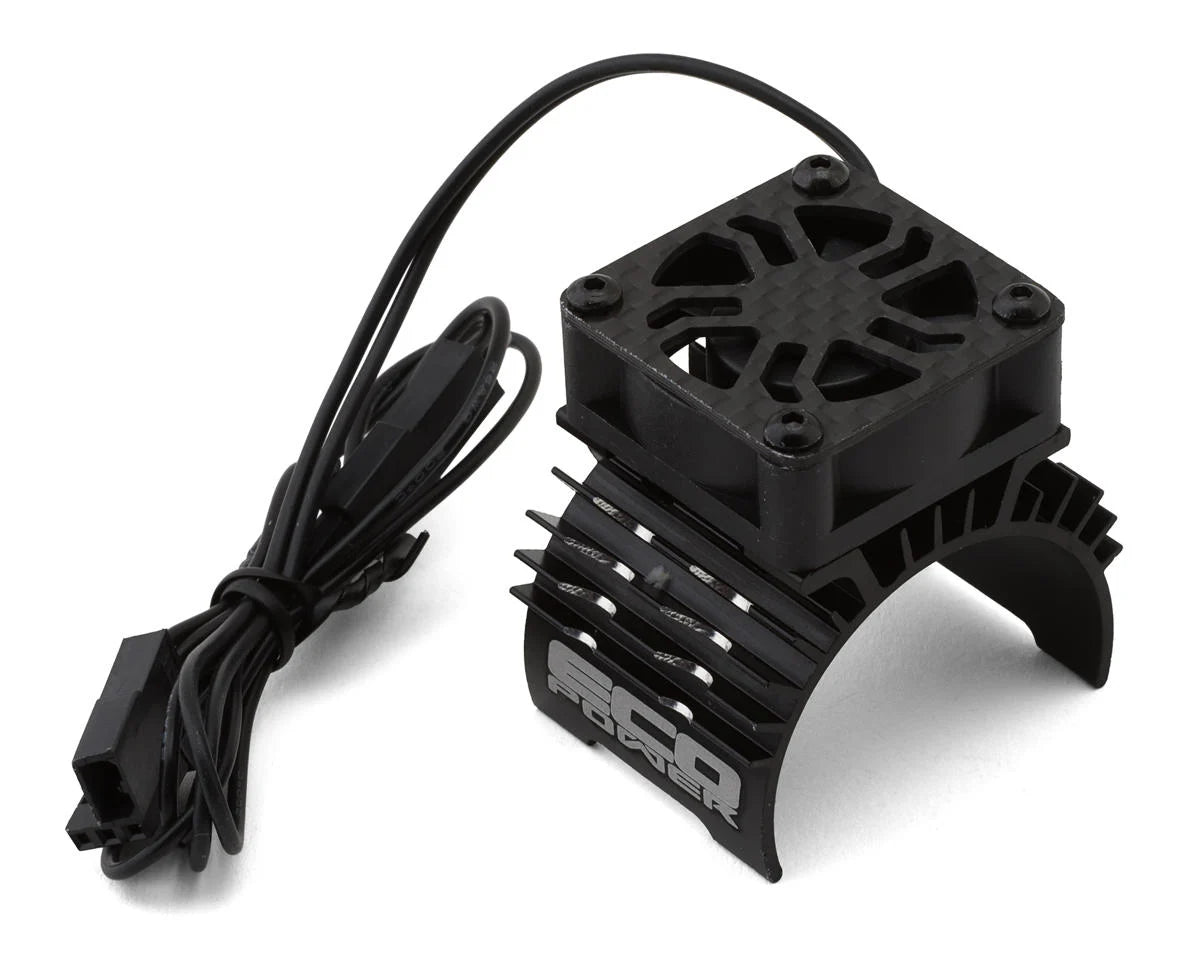 EcoPower 540-550 Motor Aluminum Heat Sink (Black) w/25mm Cooling Fan