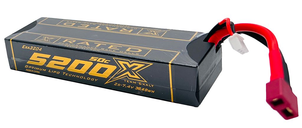 EXA3204	2S 7.4V 5200MAH 50C Stick w/Deans Connector, X-Rated LiPo Battery Series