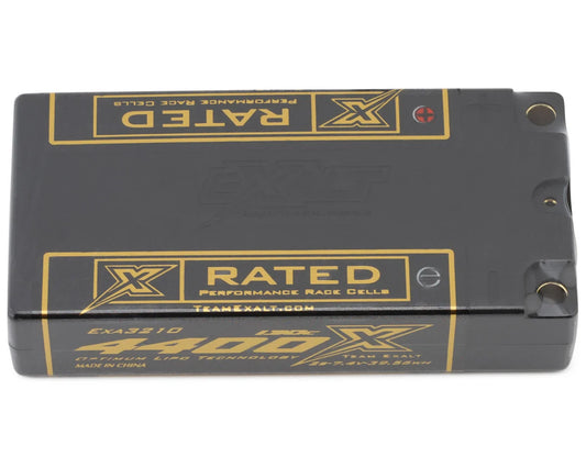 EXA3210	Exalt Exalt X-Rated 2S 130C LCG Hardcase "Drift"/Optional Shorty Lipo Battery (7.4V/4400mAh) w/5mm Bullets