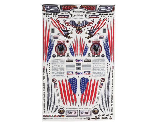 FBR1DECUSA917    Firebrand RC Americana Decal Set (Red & Blue w/Silver Outlines)